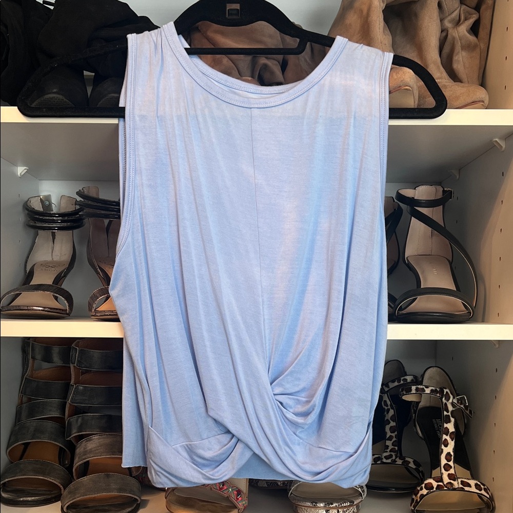 ALO Yoga Sky Blue Twist Front Muscle Tee